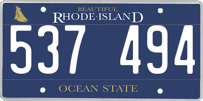 RI license plate 537494