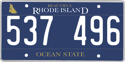 RI license plate 537496