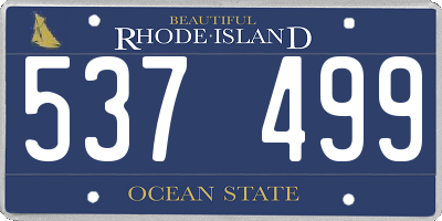 RI license plate 537499