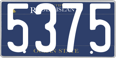 RI license plate 5375