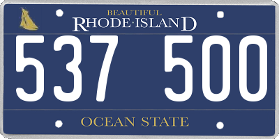 RI license plate 537500