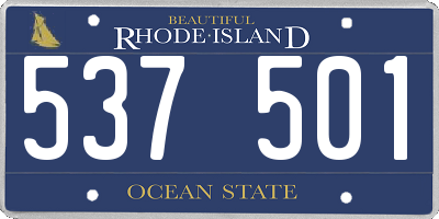 RI license plate 537501