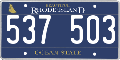 RI license plate 537503