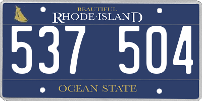 RI license plate 537504