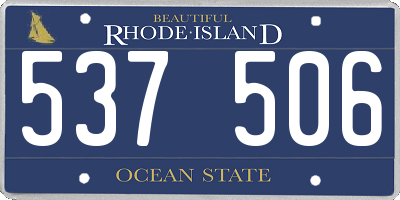 RI license plate 537506