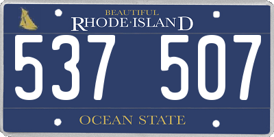 RI license plate 537507