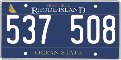 RI license plate 537508