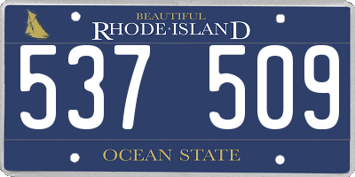 RI license plate 537509
