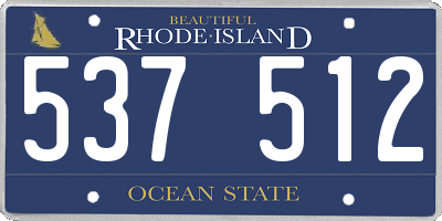 RI license plate 537512