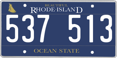RI license plate 537513