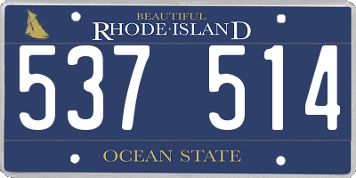 RI license plate 537514