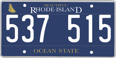 RI license plate 537515
