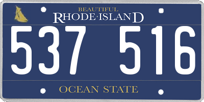 RI license plate 537516