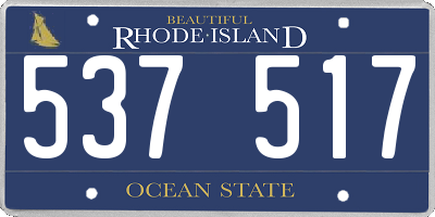 RI license plate 537517