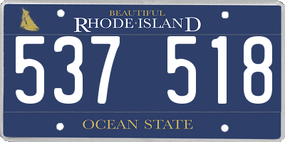 RI license plate 537518