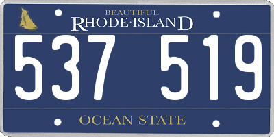 RI license plate 537519