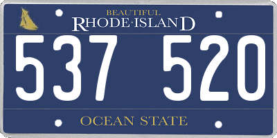 RI license plate 537520