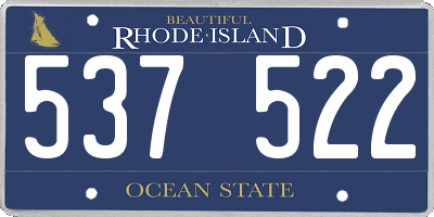 RI license plate 537522