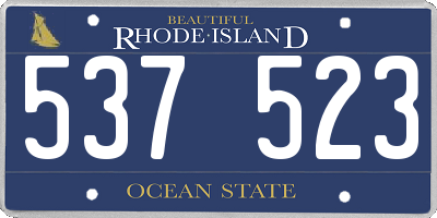 RI license plate 537523