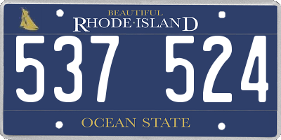 RI license plate 537524