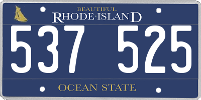 RI license plate 537525
