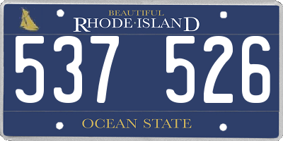 RI license plate 537526