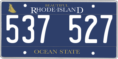 RI license plate 537527