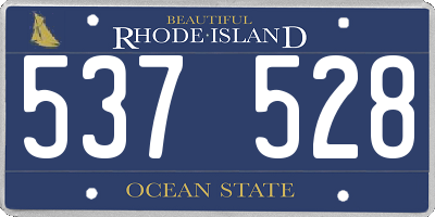RI license plate 537528