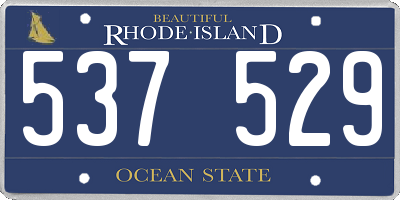 RI license plate 537529