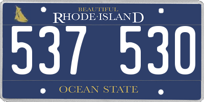 RI license plate 537530