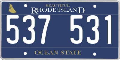 RI license plate 537531