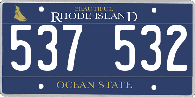 RI license plate 537532