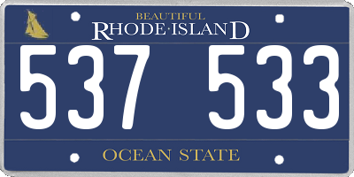 RI license plate 537533
