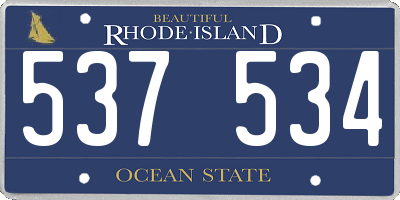 RI license plate 537534