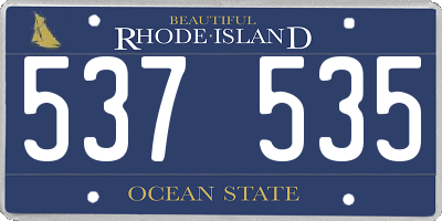 RI license plate 537535