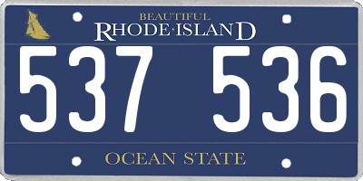 RI license plate 537536