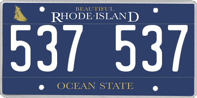 RI license plate 537537
