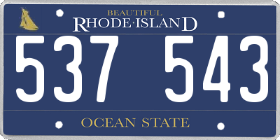 RI license plate 537543