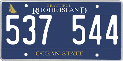 RI license plate 537544