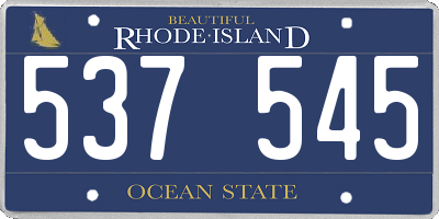 RI license plate 537545