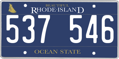 RI license plate 537546