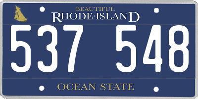 RI license plate 537548