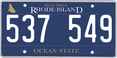 RI license plate 537549