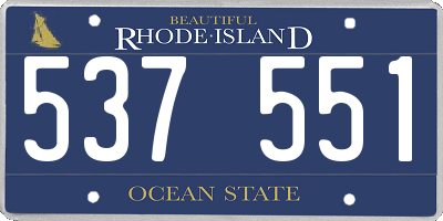 RI license plate 537551