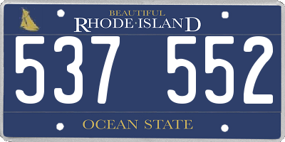 RI license plate 537552