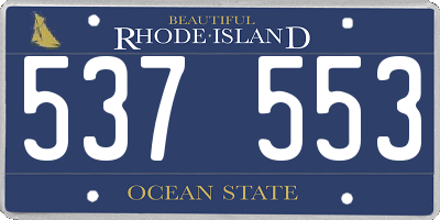 RI license plate 537553