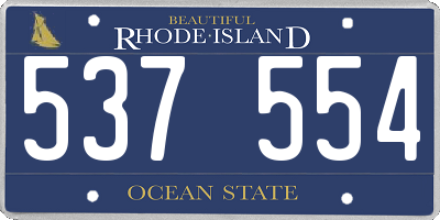 RI license plate 537554
