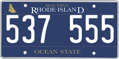 RI license plate 537555