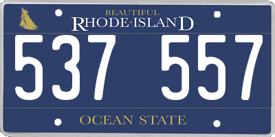 RI license plate 537557