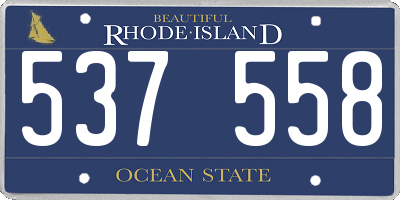 RI license plate 537558